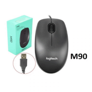 Logitech M90 Wired USB Mouse, 3 yr Warranty, 1000 DPI Optical Tracking, Ambidextrous PC/Mac/Laptop - Black